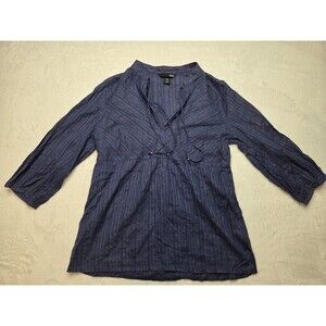 H & M Womans Blue And Gold Blouse Size Small